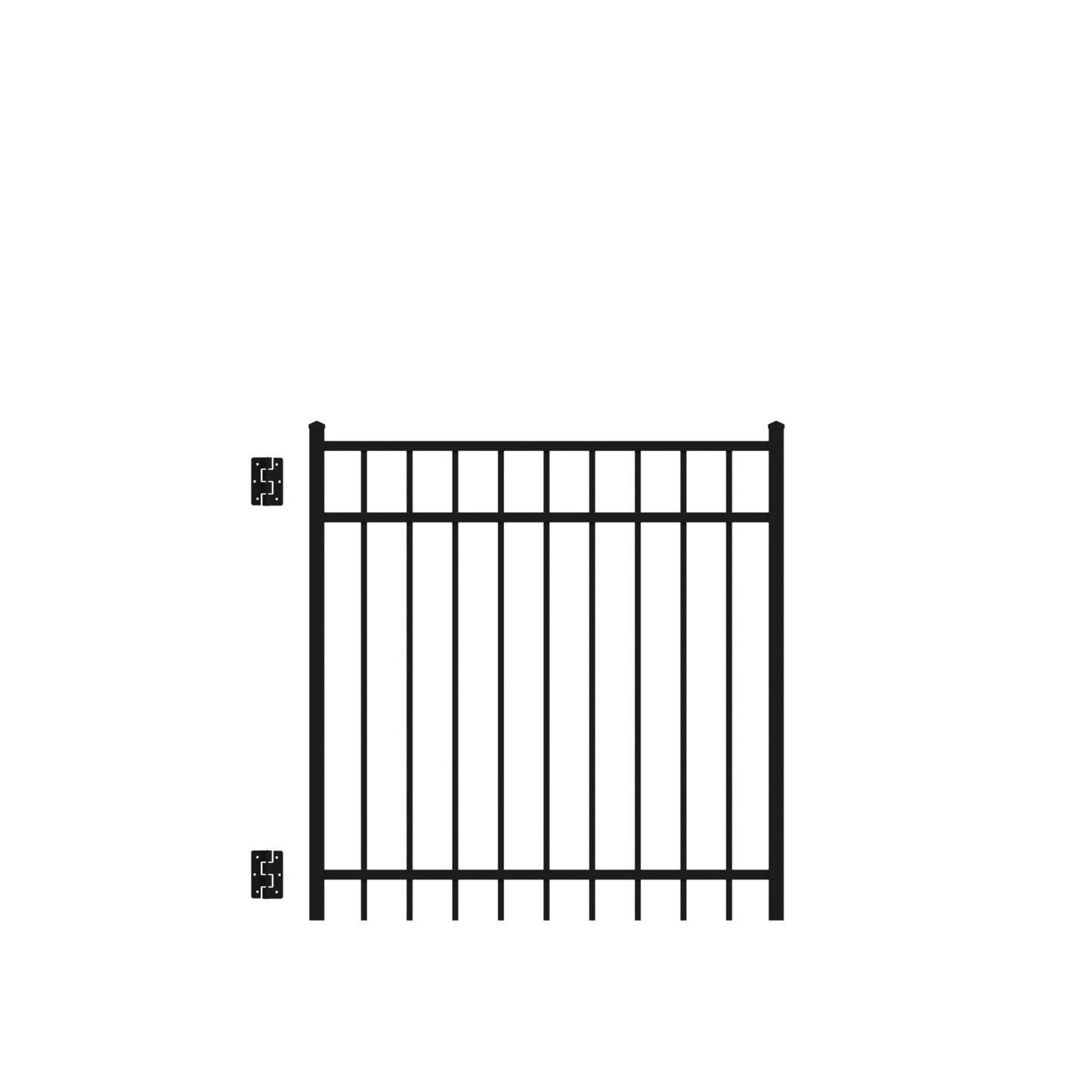 Granite Harbor Series - Straight Gate - 4' x 4'-Aluminum Fence Gates-ActiveYards-Black-FenceCenter
