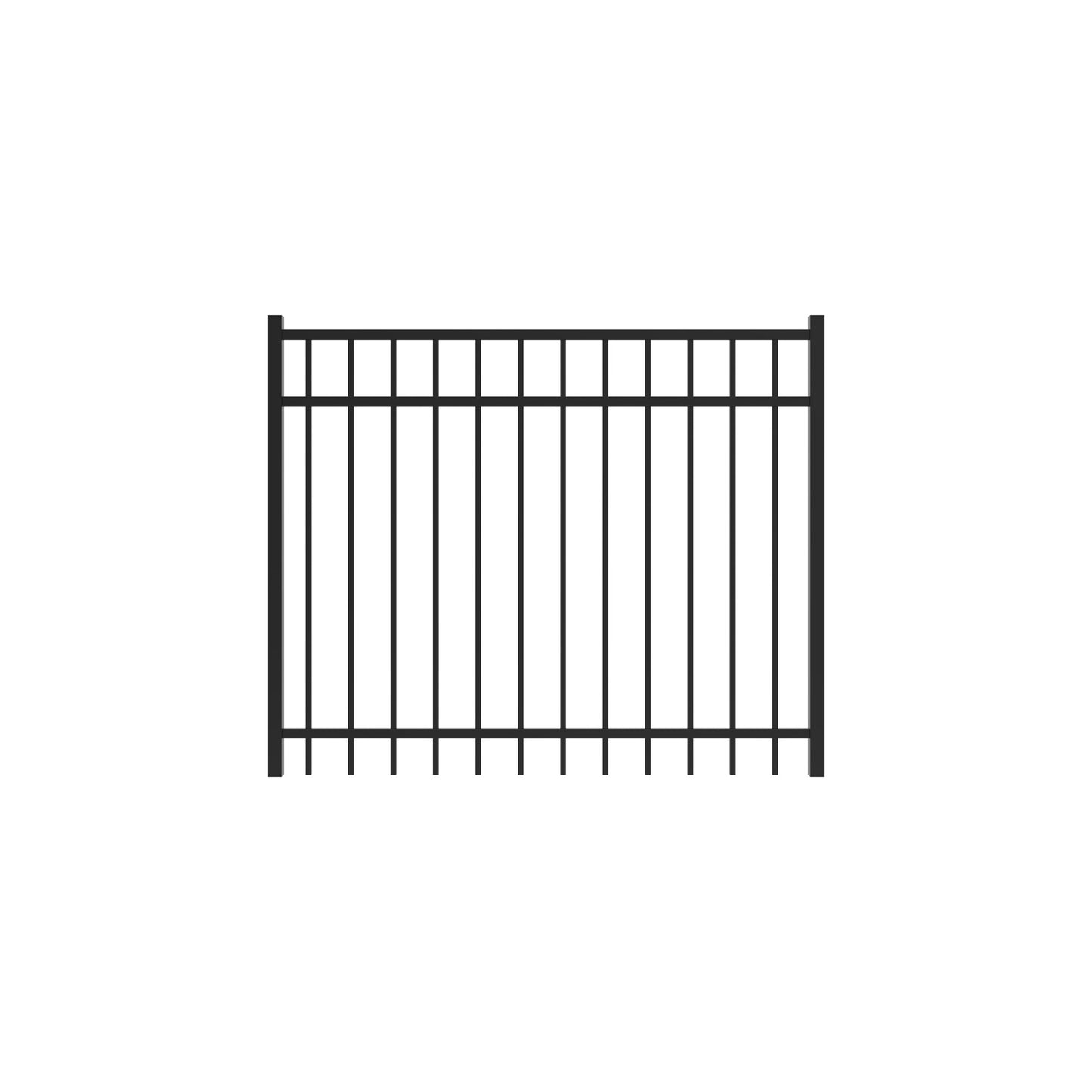 Granite Harbor Series - Straight Gate - 4' x 5'-Aluminum Fence Gates-ActiveYards-Black-FenceCenter