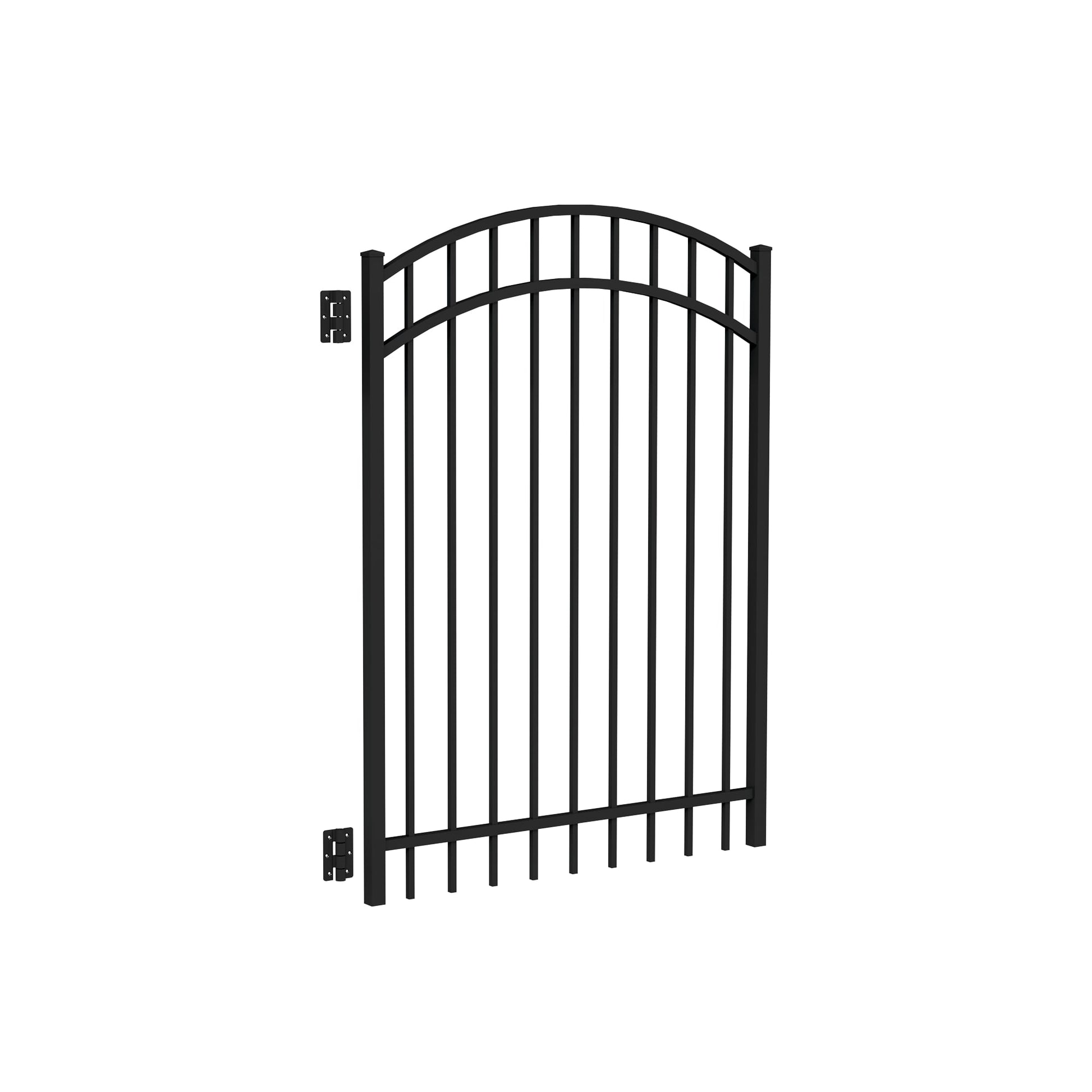 Granite Harbor Series - Arched Gate - 5' x 5'-Aluminum Fence Gates-ActiveYards-Black-FenceCenter