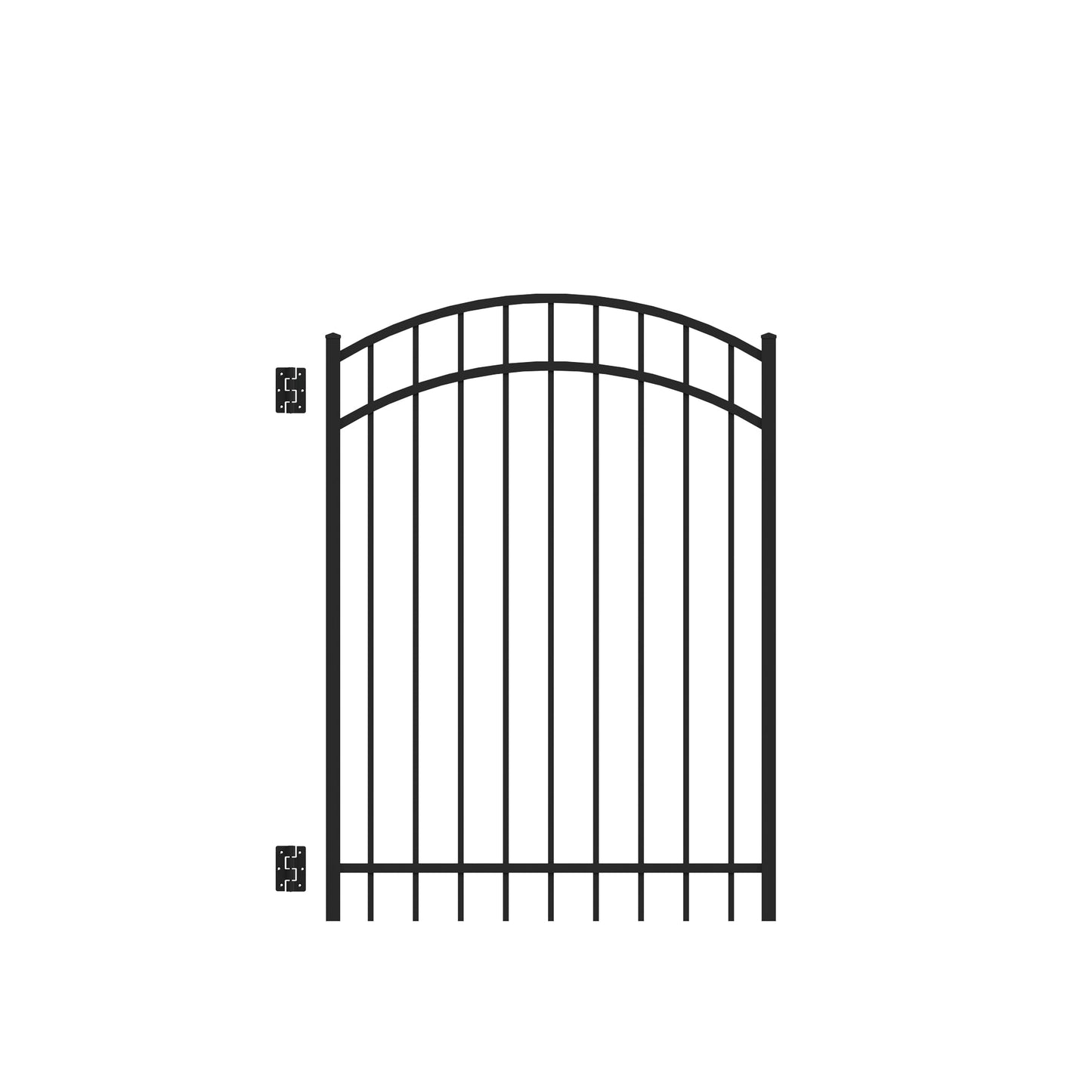 Granite Harbor Series - Arched Gate - 5' x 4'-Aluminum Fence Gates-ActiveYards-Black-FenceCenter