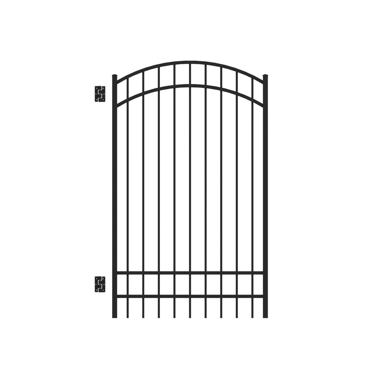 Granite Harbor Series - Arched Gate - 6' x 4'-Aluminum Fence Gates-ActiveYards-Black-FenceCenter