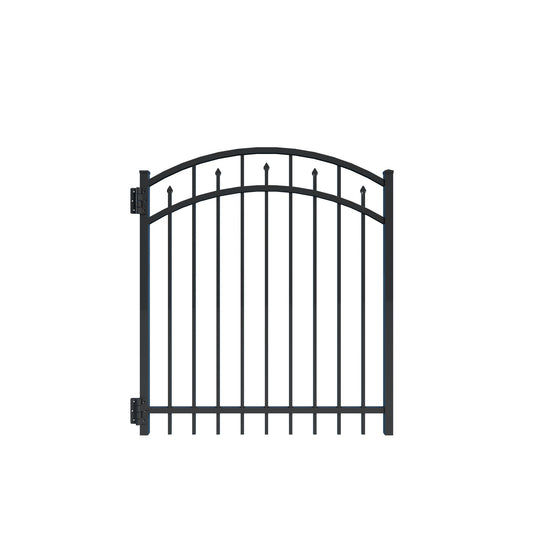 Amethyst Harbor Series - Arched Gate - 4' x 6'-Aluminum Fence Gates-ActiveYards-Black-FenceCenter