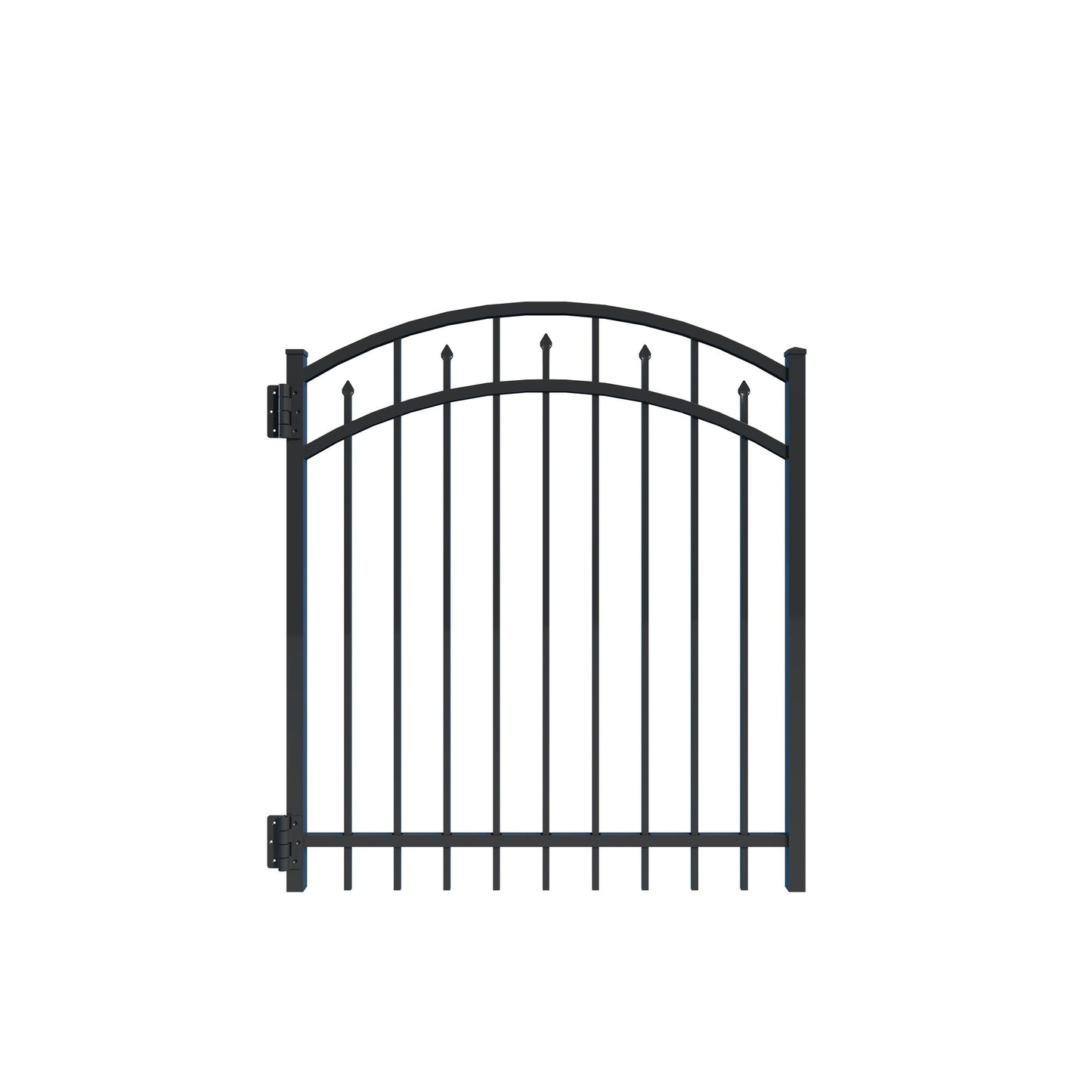 Amethyst Harbor Series - Arched Gate - 4' x 3'-Aluminum Fence Gates-ActiveYards-Black-FenceCenter
