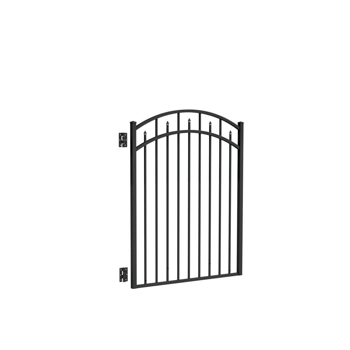 Amethyst Harbor Series - Arched Gate - 4½' x 4'-Aluminum Fence Gates-ActiveYards-Black-FenceCenter