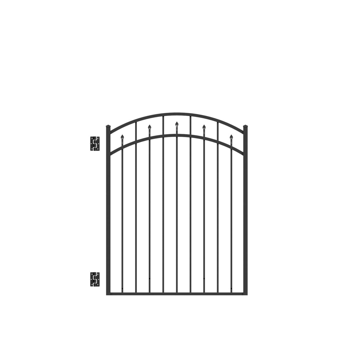 Amethyst Harbor Series - Arched Gate - 4½' x 4'-Aluminum Fence Gates-ActiveYards-Black-FenceCenter