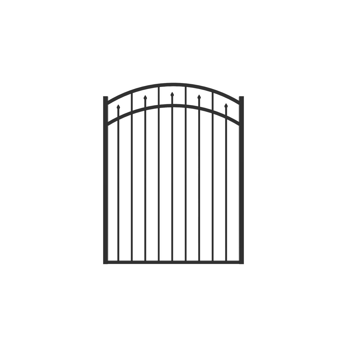 Amethyst Harbor Series - Arched Gate - 4½' x 4'-Aluminum Fence Gates-ActiveYards-Black-FenceCenter