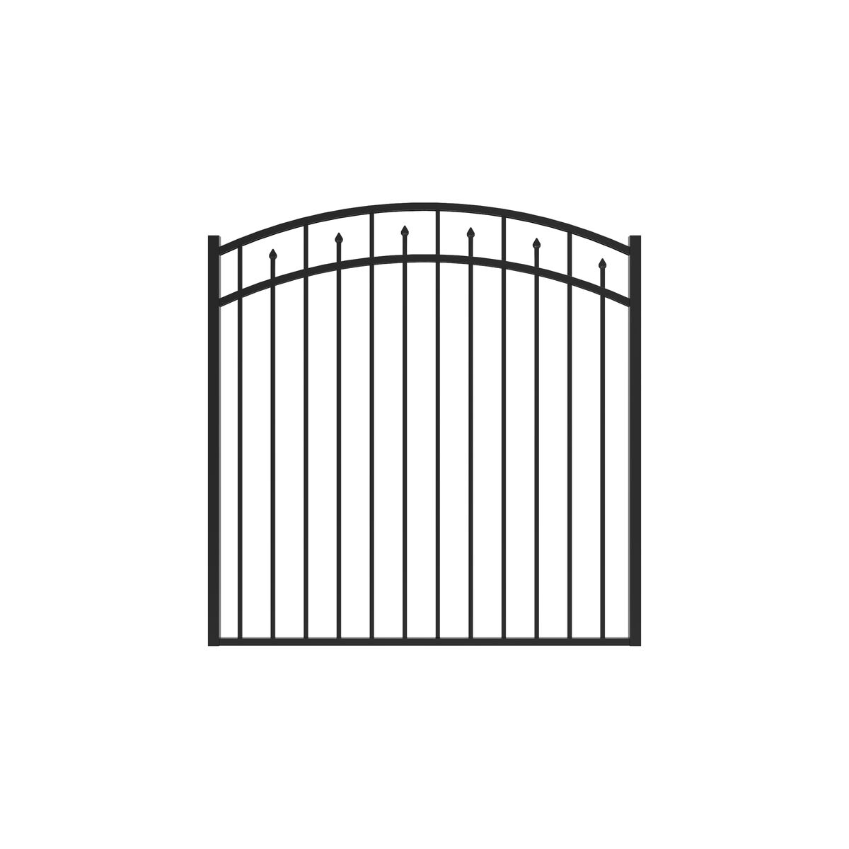 Amethyst Harbor Series - Arched Gate - 4½' x 5'-Aluminum Fence Gates-ActiveYards-Black-FenceCenter