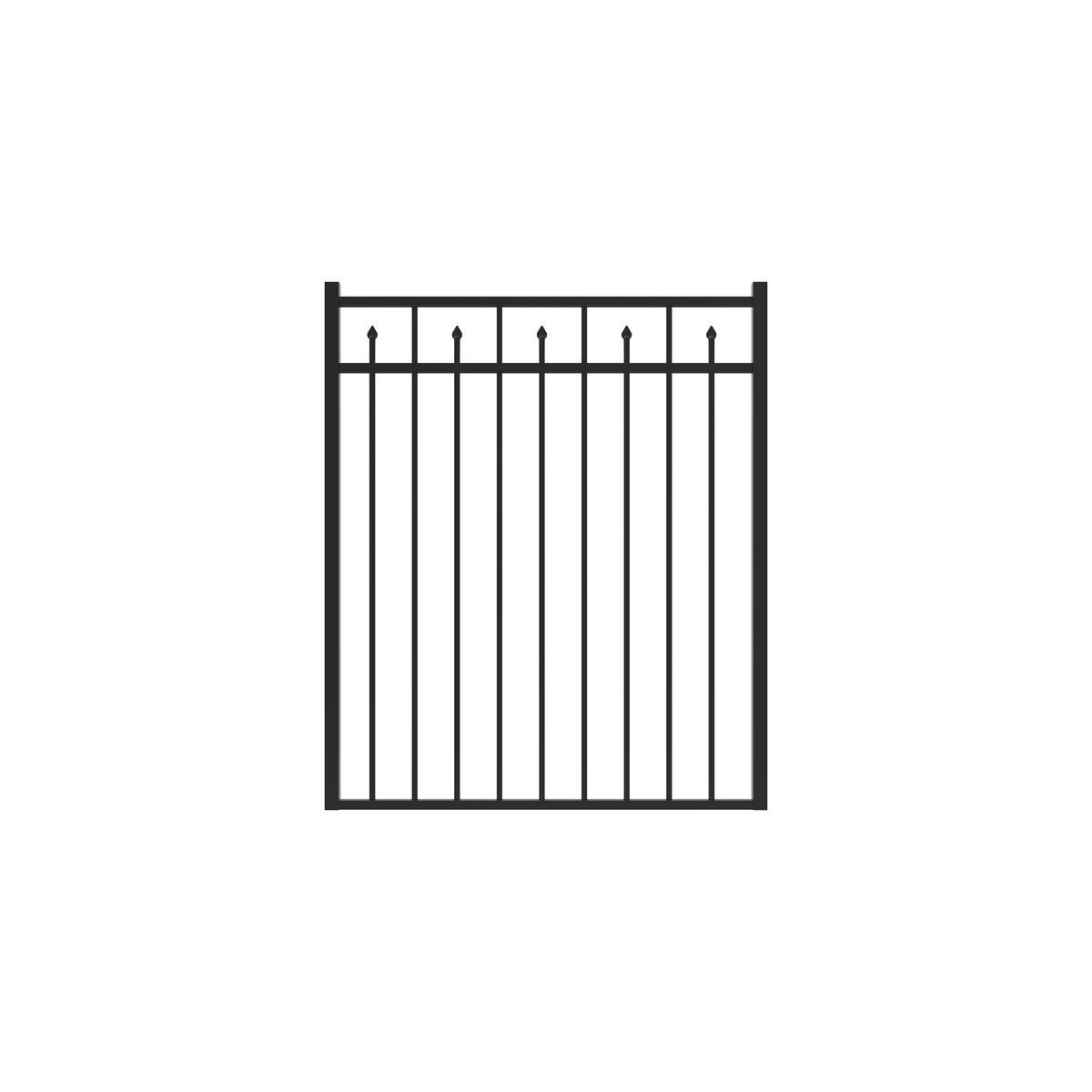 Amethyst Harbor Series - Straight Gate - 4½' x 4'-Aluminum Fence Gates-ActiveYards-Black-FenceCenter