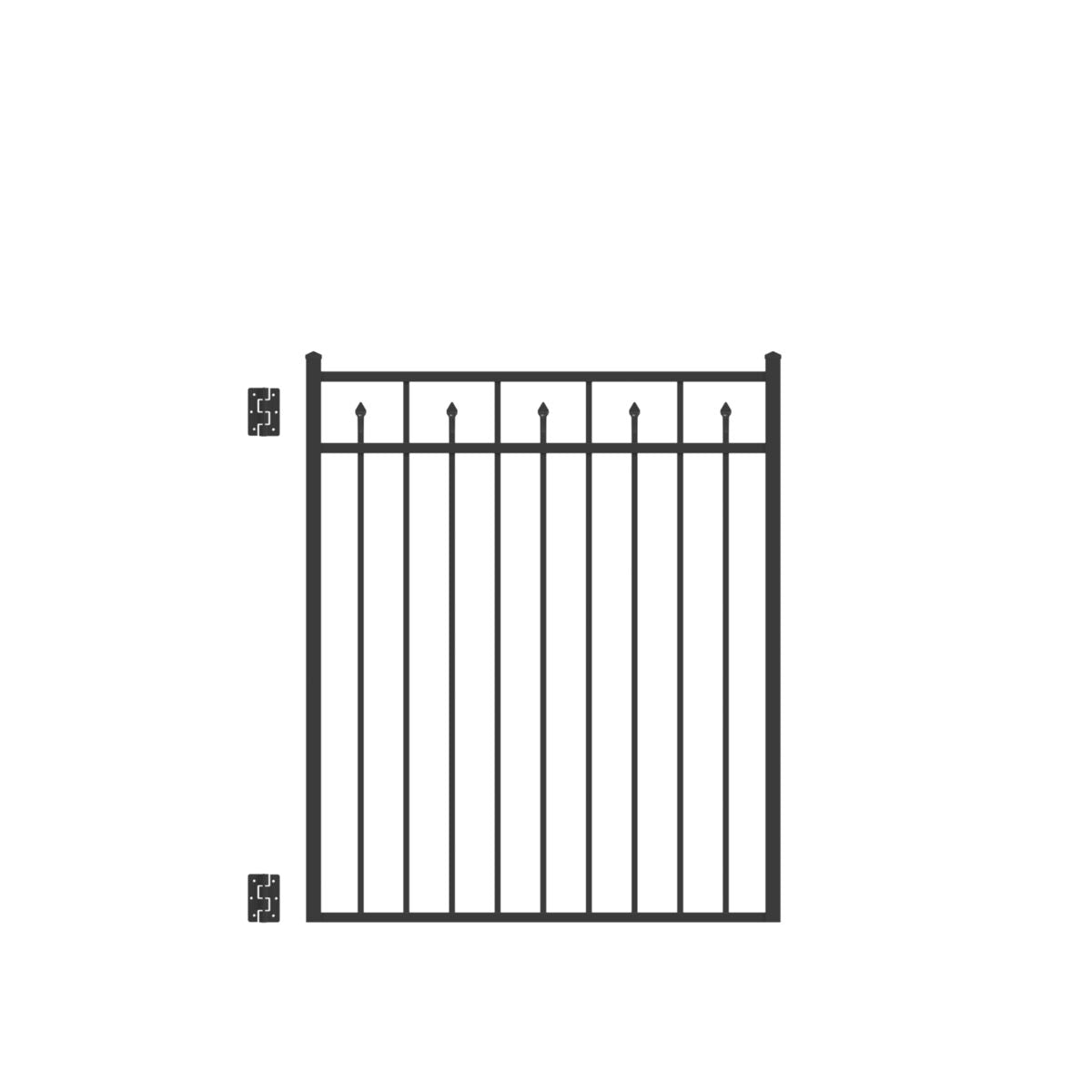 Amethyst Harbor Series - Straight Gate - 4½' x 4'-Aluminum Fence Gates-ActiveYards-Black-FenceCenter