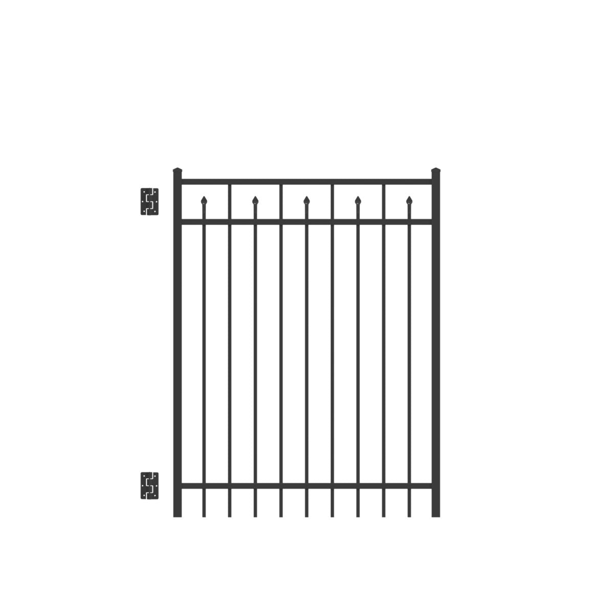 Amethyst Harbor Series - Straight Gate - 5' x 4'-Aluminum Fence Gates-ActiveYards-Black-FenceCenter