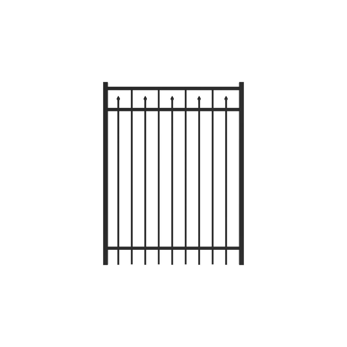 Amethyst Harbor Series - Straight Gate - 5' x 4'-Aluminum Fence Gates-ActiveYards-Black-FenceCenter