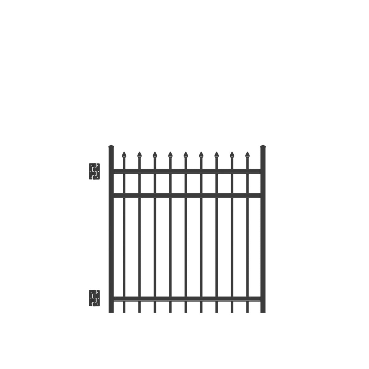 Marble Haven Series - Straight Gate - 4' x 4'-Aluminum Fence Gates-ActiveYards-Black-FenceCenter