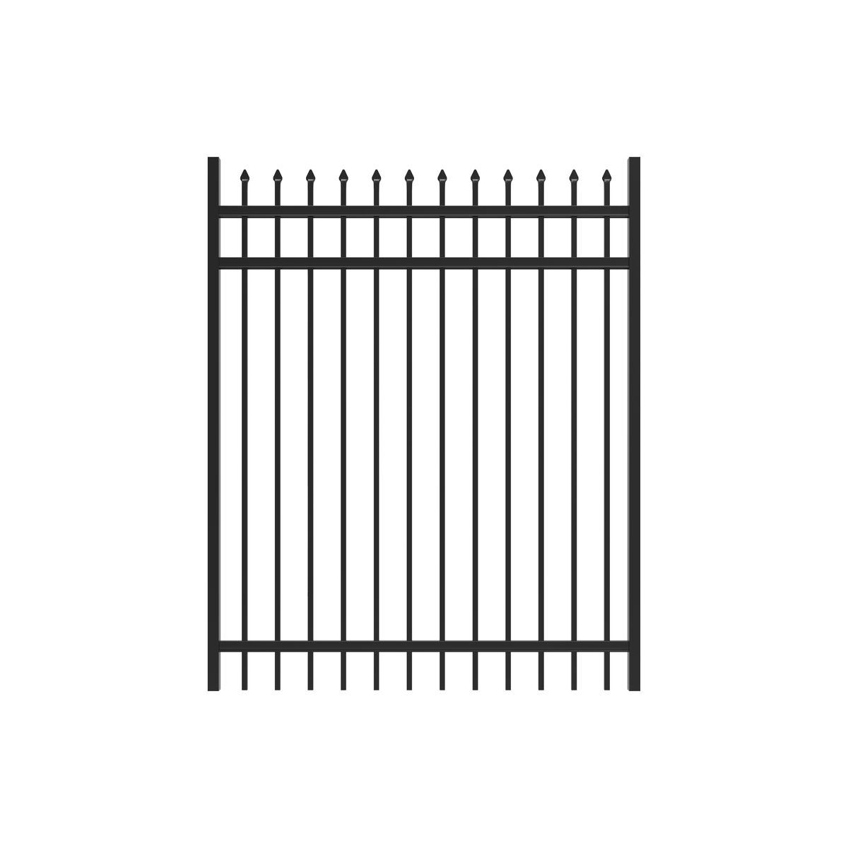 Marble Haven Series - Straight Gate - 6' x 5'-Aluminum Fence Gates-ActiveYards-Black-FenceCenter