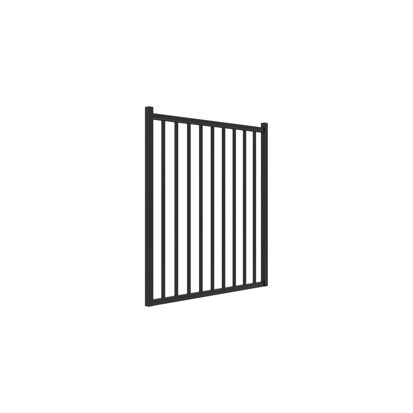 Bedrock Haven Series - Straight Gate - 4' x 4'-Aluminum Fence Gates-ActiveYards-Black-FenceCenter