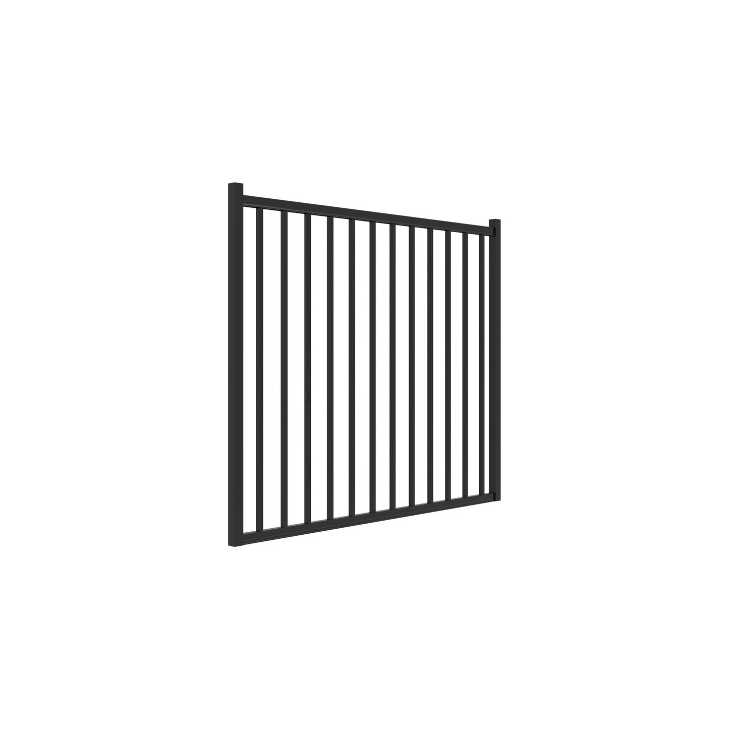 Bedrock Haven Series - Straight Gate - 4' x 5'-Aluminum Fence Gates-ActiveYards-Black-FenceCenter