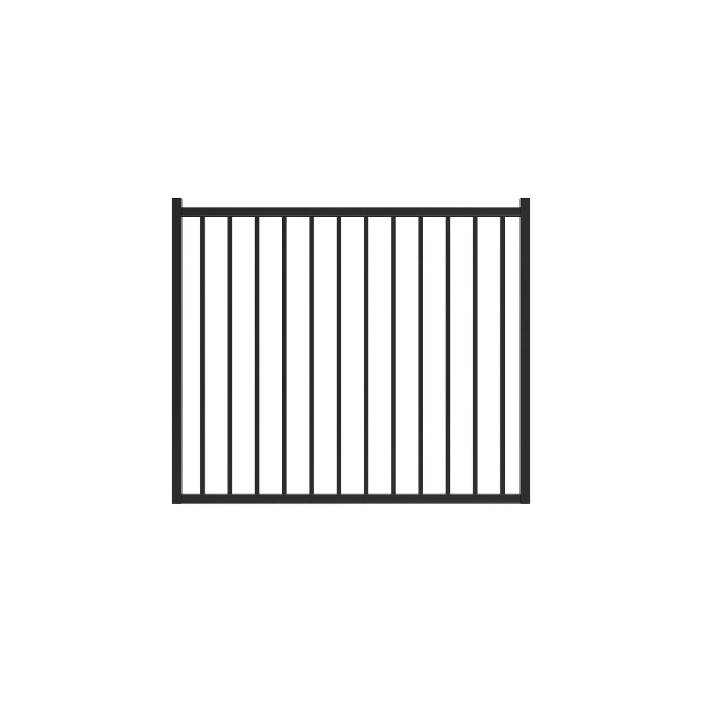 Bedrock Haven Series - Straight Gate - 4' x 5'-Aluminum Fence Gates-ActiveYards-Black-FenceCenter
