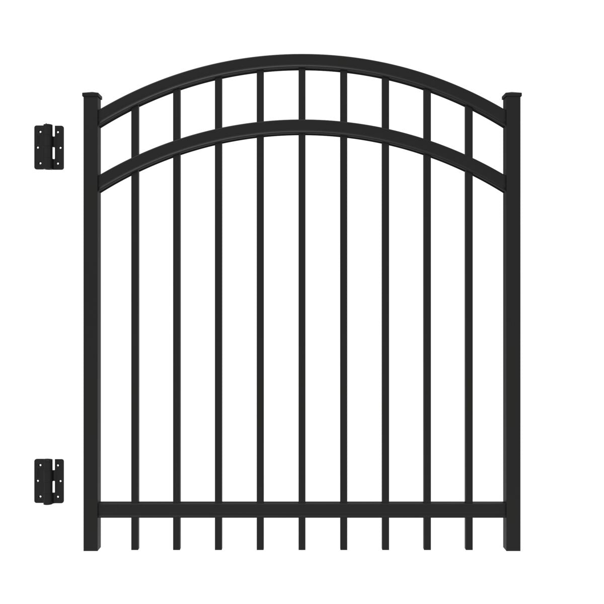 Granite Haven Series - Arched Gate - 4' x 4'-Aluminum Fence Gates-ActiveYards-Black-FenceCenter