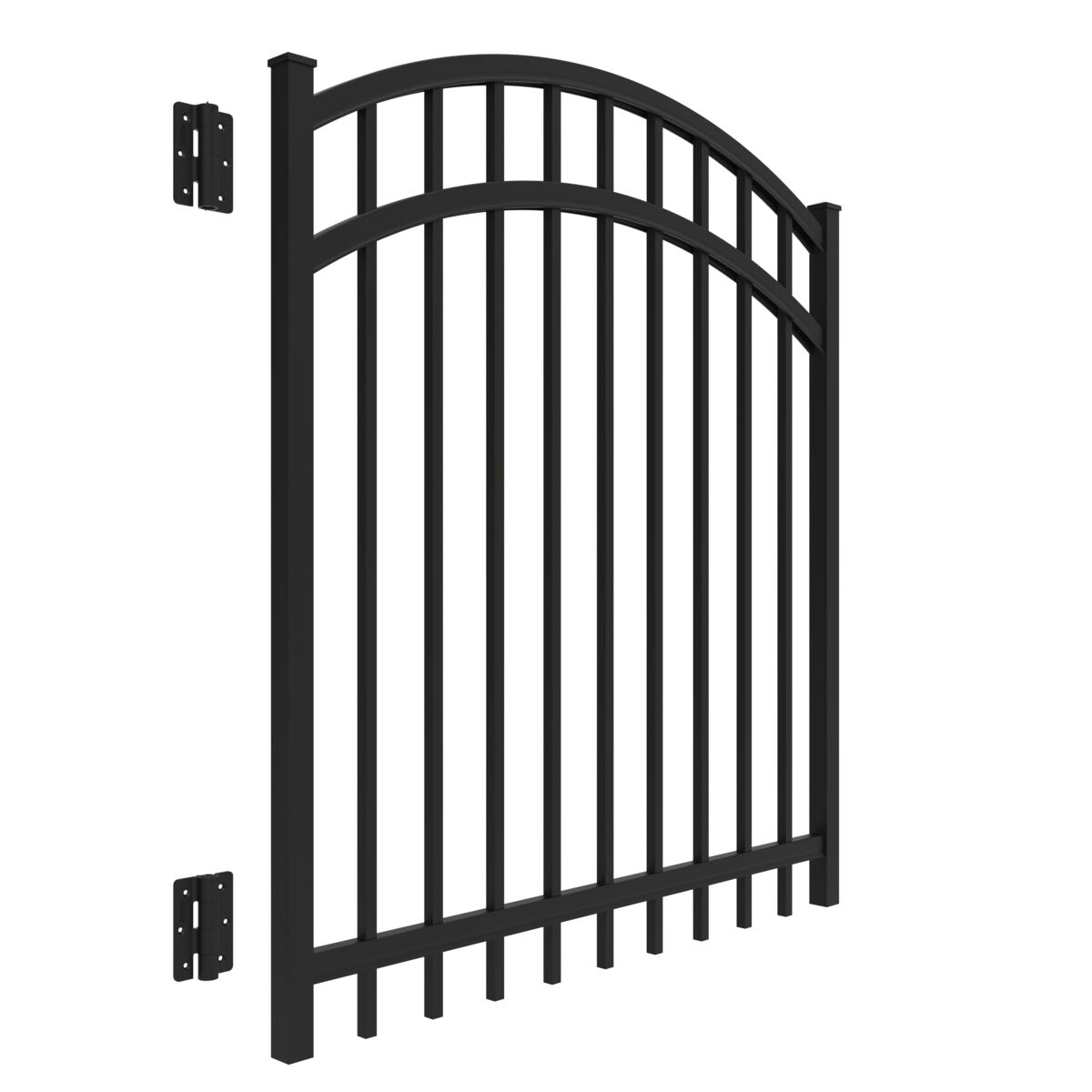 Granite Haven Series - Arched Gate - 4' x 4'-Aluminum Fence Gates-ActiveYards-Black-FenceCenter