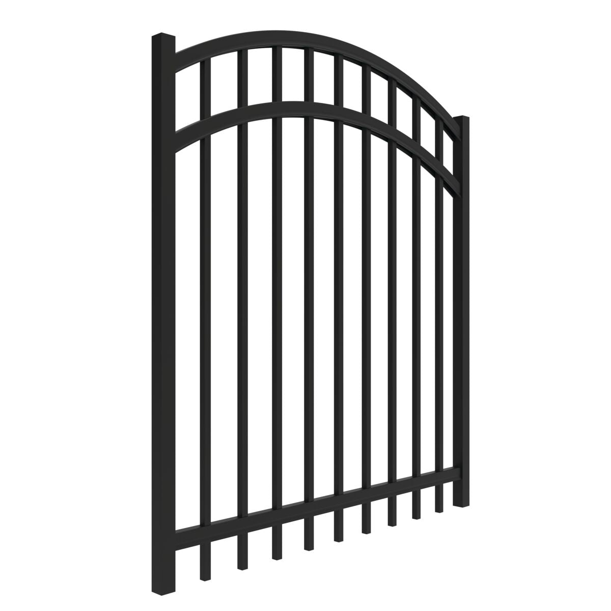 Granite Haven Series - Arched Gate - 4' x 4'-Aluminum Fence Gates-ActiveYards-Black-FenceCenter