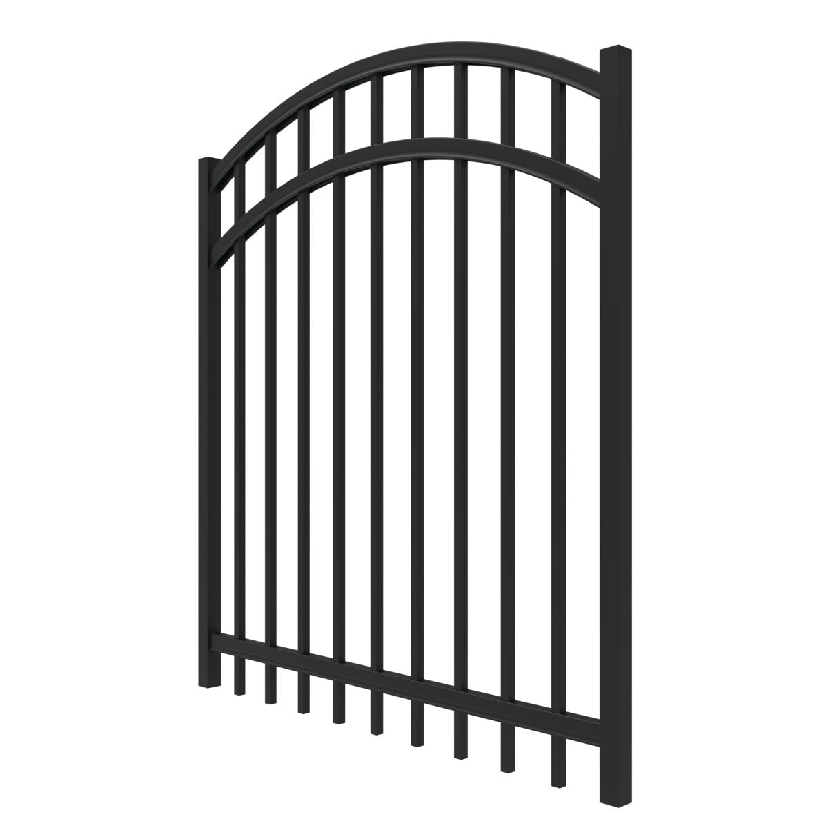 Granite Haven Series - Arched Gate - 4' x 4'-Aluminum Fence Gates-ActiveYards-Black-FenceCenter