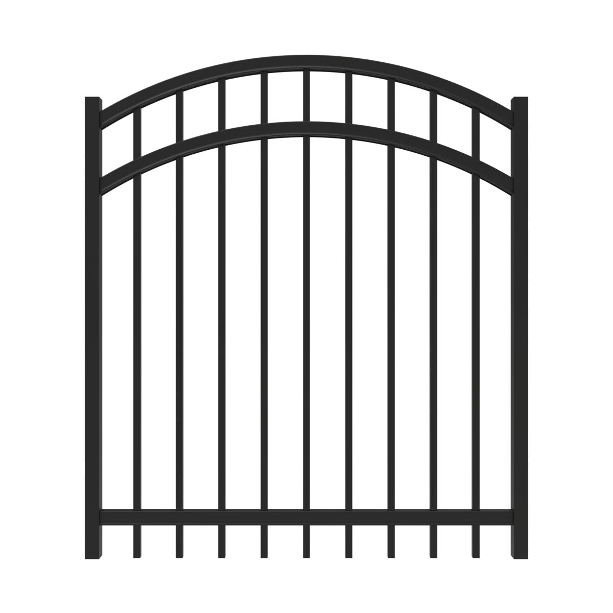 Granite Haven Series - Arched Gate - 4' x 4'-Aluminum Fence Gates-ActiveYards-Black-FenceCenter