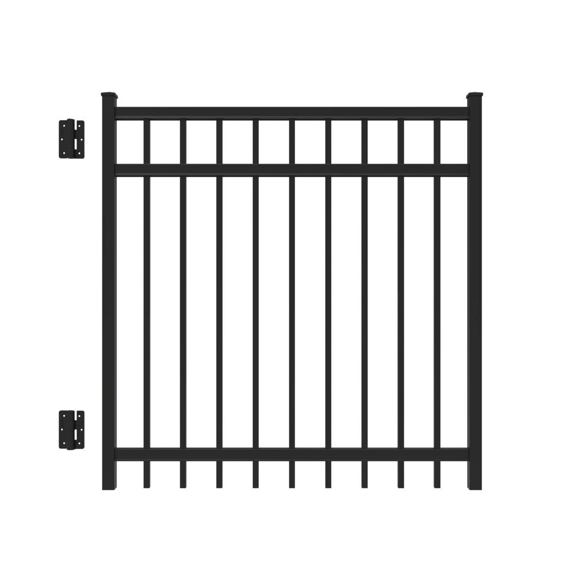 Granite Haven Series - Straight Gate - 4' x 4'-Aluminum Fence Gates-ActiveYards-Black-FenceCenter