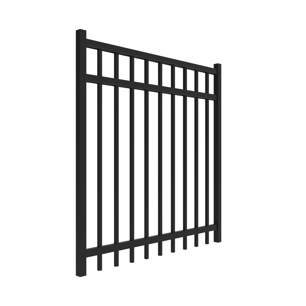 Granite Haven Series - Straight Gate - 4' x 4'-Aluminum Fence Gates-ActiveYards-Black-FenceCenter