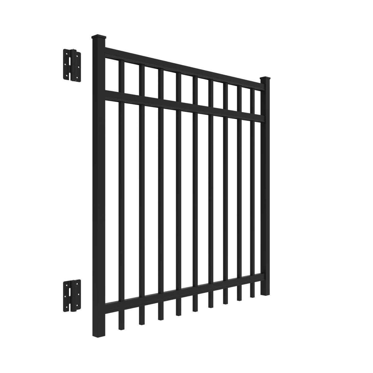 Granite Haven Series - Straight Gate - 4' x 4'-Aluminum Fence Gates-ActiveYards-Black-FenceCenter