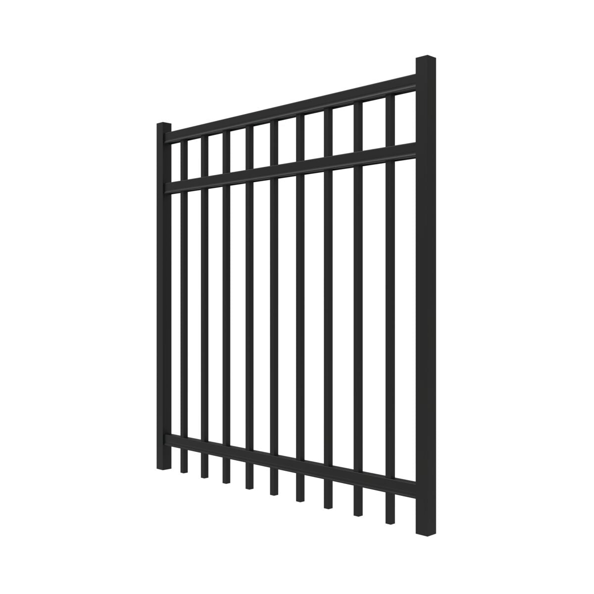 Granite Haven Series - Straight Gate - 4' x 4'-Aluminum Fence Gates-ActiveYards-Black-FenceCenter