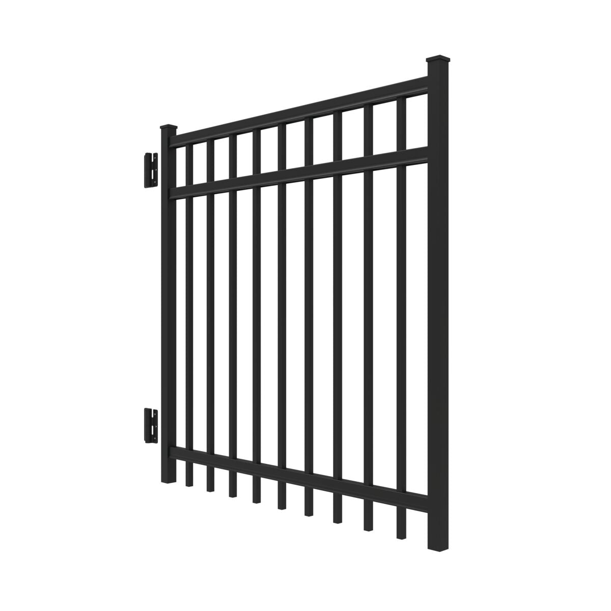 Granite Haven Series - Straight Gate - 4' x 4'-Aluminum Fence Gates-ActiveYards-Black-FenceCenter