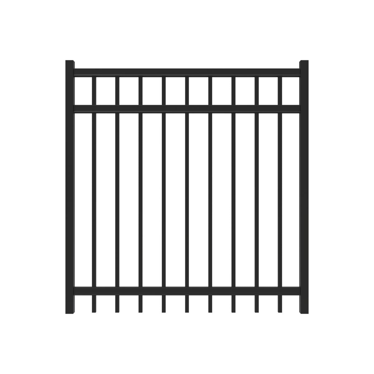 Granite Haven Series - Straight Gate - 4' x 4'-Aluminum Fence Gates-ActiveYards-Black-FenceCenter