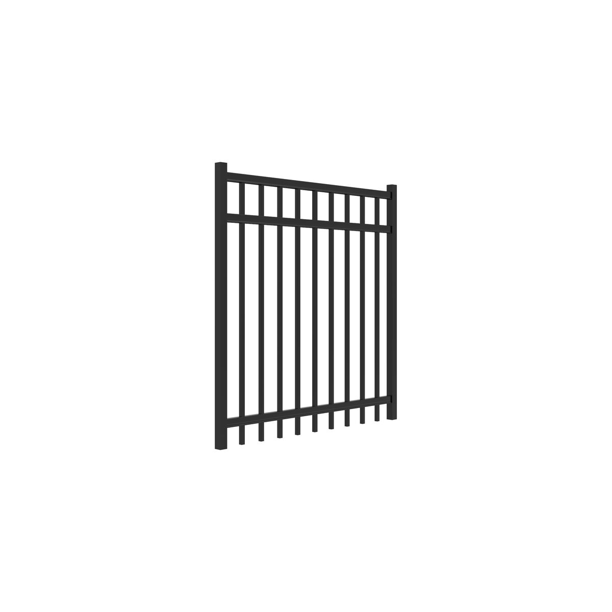 Granite Haven Series - Straight Gate - 4' x 4'-Aluminum Fence Gates-ActiveYards-Black-FenceCenter