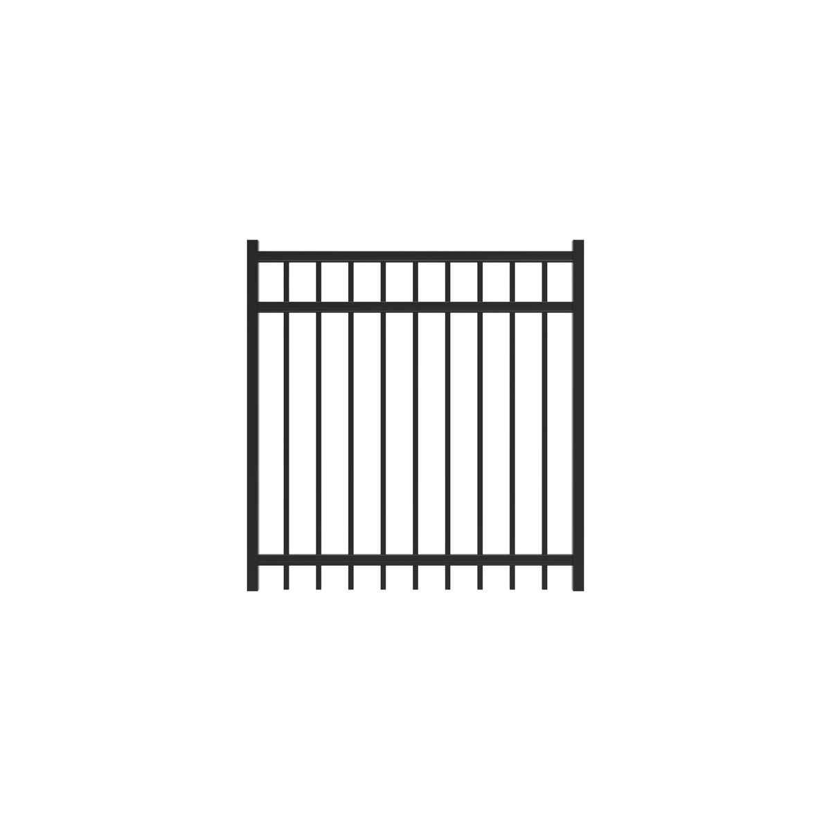 Granite Haven Series - Straight Gate - 4' x 4'-Aluminum Fence Gates-ActiveYards-Black-FenceCenter