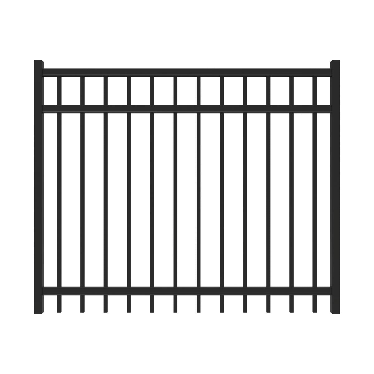 Granite Haven Series - Straight Gate - 4' x 5'-Aluminum Fence Gates-ActiveYards-Black-FenceCenter