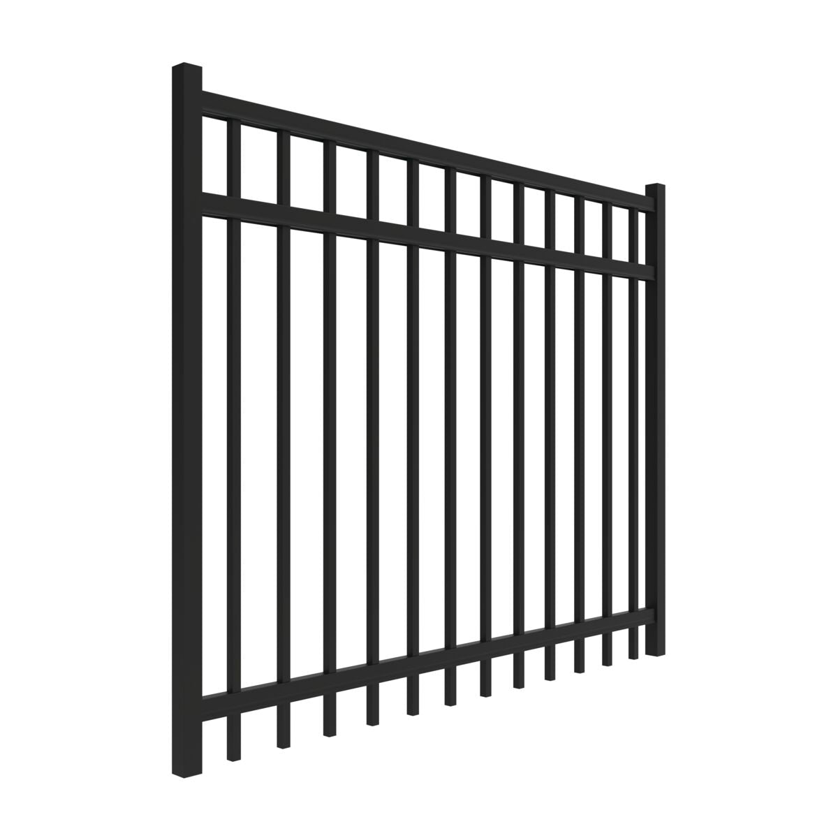 Granite Haven Series - Straight Gate - 4' x 5'-Aluminum Fence Gates-ActiveYards-Black-FenceCenter