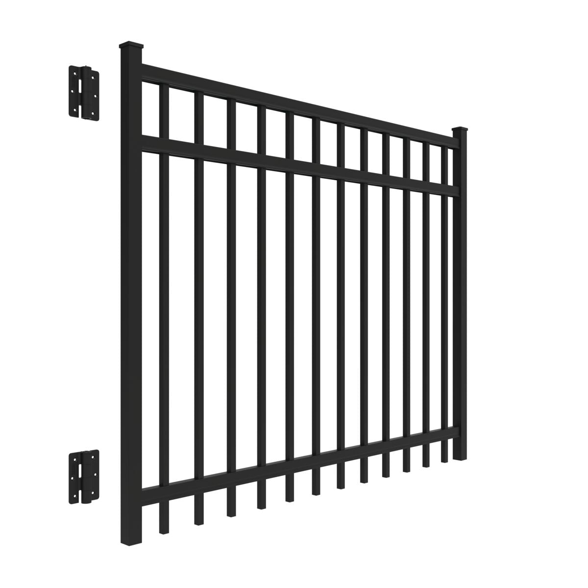 Granite Haven Series - Straight Gate - 4' x 5'-Aluminum Fence Gates-ActiveYards-Black-FenceCenter