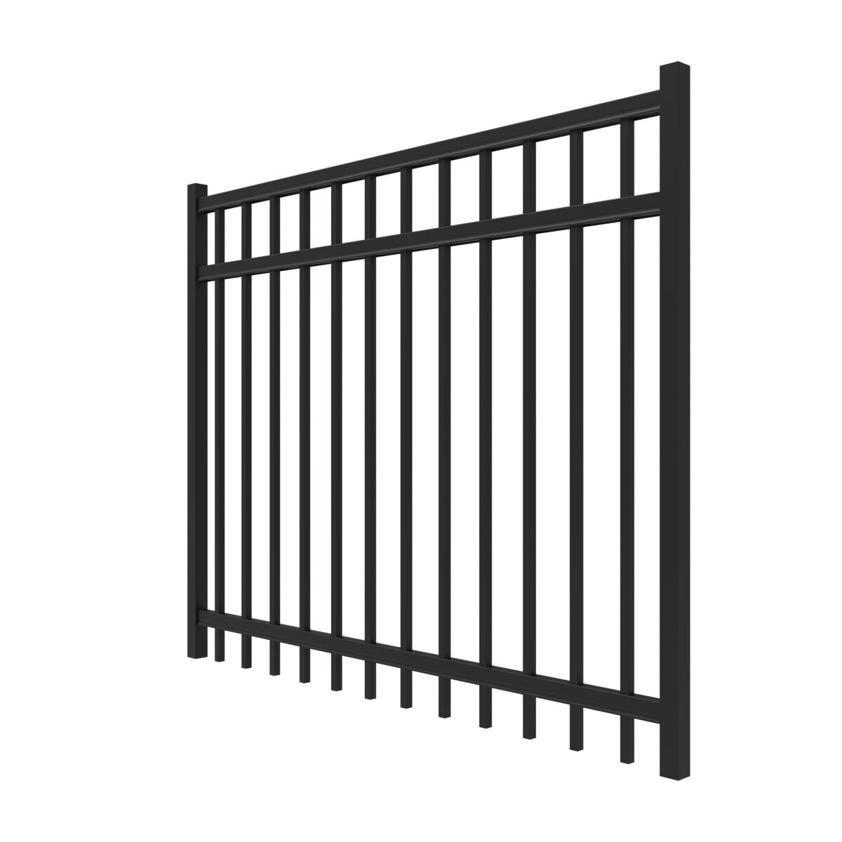 Granite Haven Series - Straight Gate - 4' x 5'-Aluminum Fence Gates-ActiveYards-Black-FenceCenter