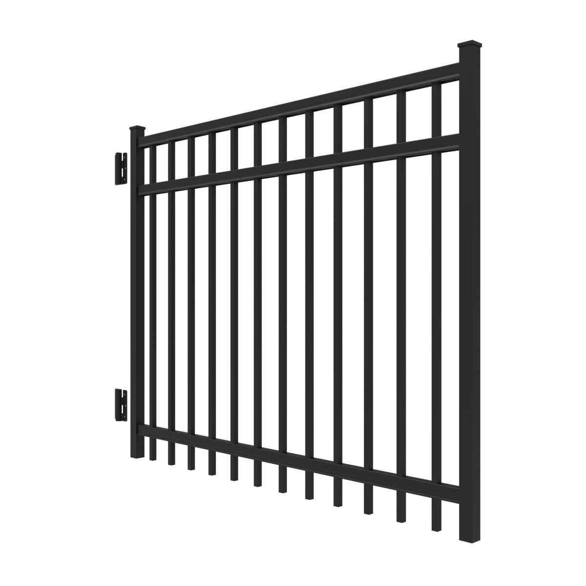 Granite Haven Series - Straight Gate - 4' x 5'-Aluminum Fence Gates-ActiveYards-Black-FenceCenter