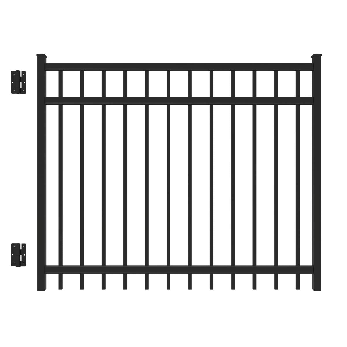 Granite Haven Series - Straight Gate - 4' x 5'-Aluminum Fence Gates-ActiveYards-Black-FenceCenter