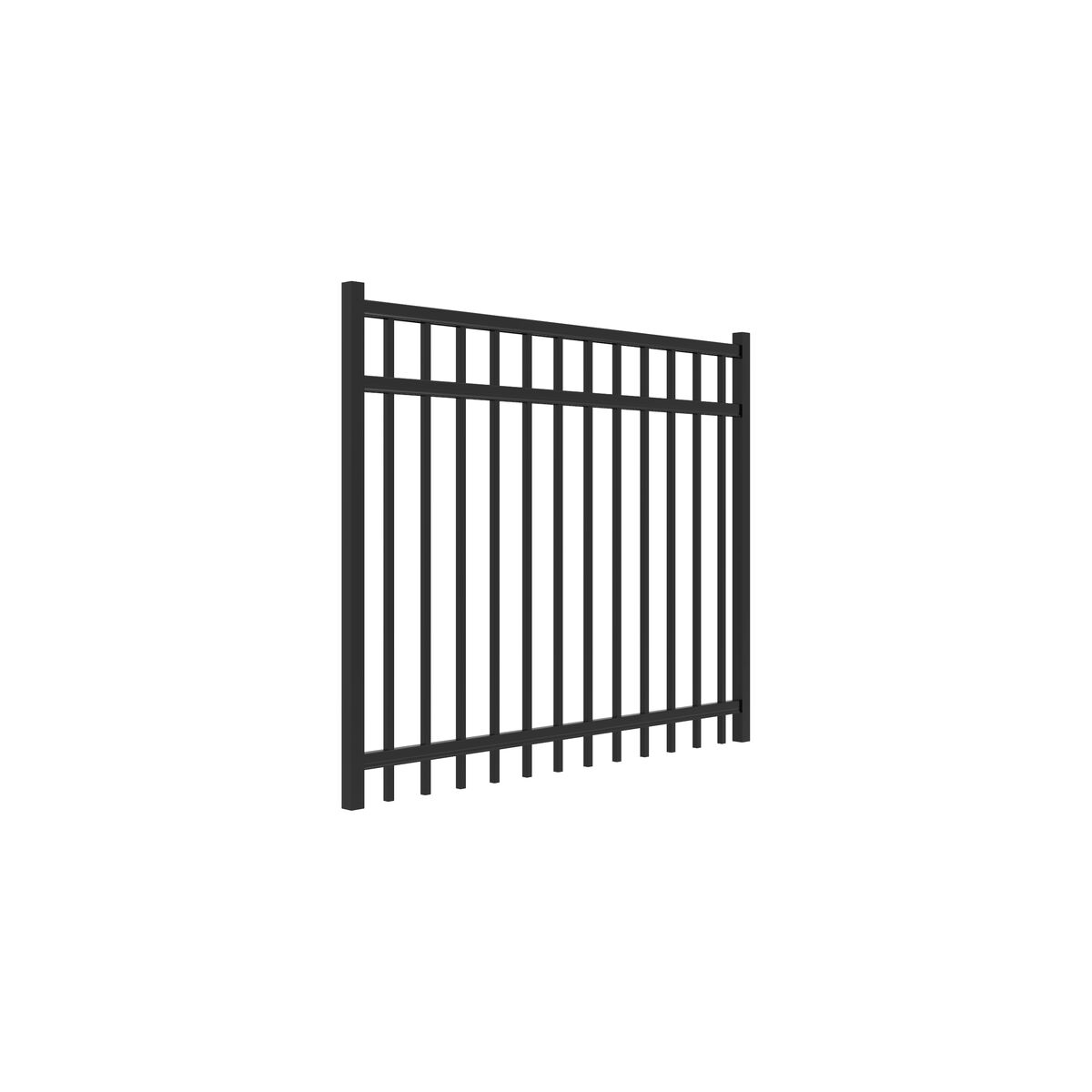 Granite Haven Series - Straight Gate - 4' x 5'-Aluminum Fence Gates-ActiveYards-Black-FenceCenter