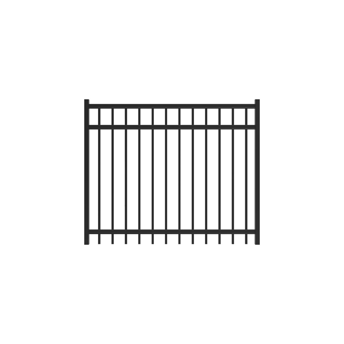 Granite Haven Series - Straight Gate - 4' x 5'-Aluminum Fence Gates-ActiveYards-Black-FenceCenter