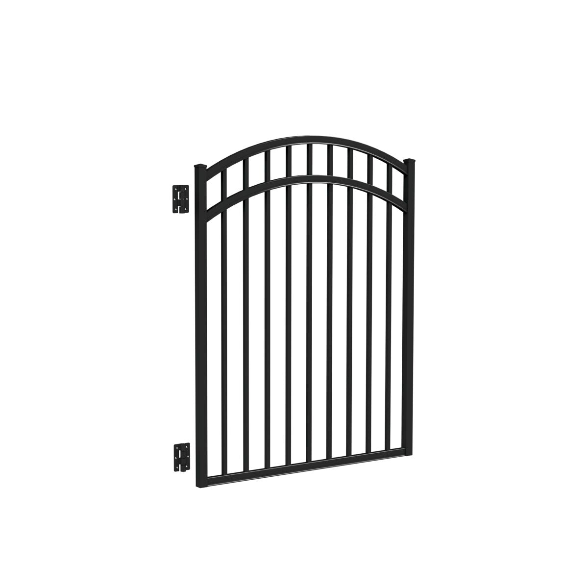 Granite Haven Series - Arched Gate - 4½' x 4'-Aluminum Fence Gates-ActiveYards-Black-FenceCenter