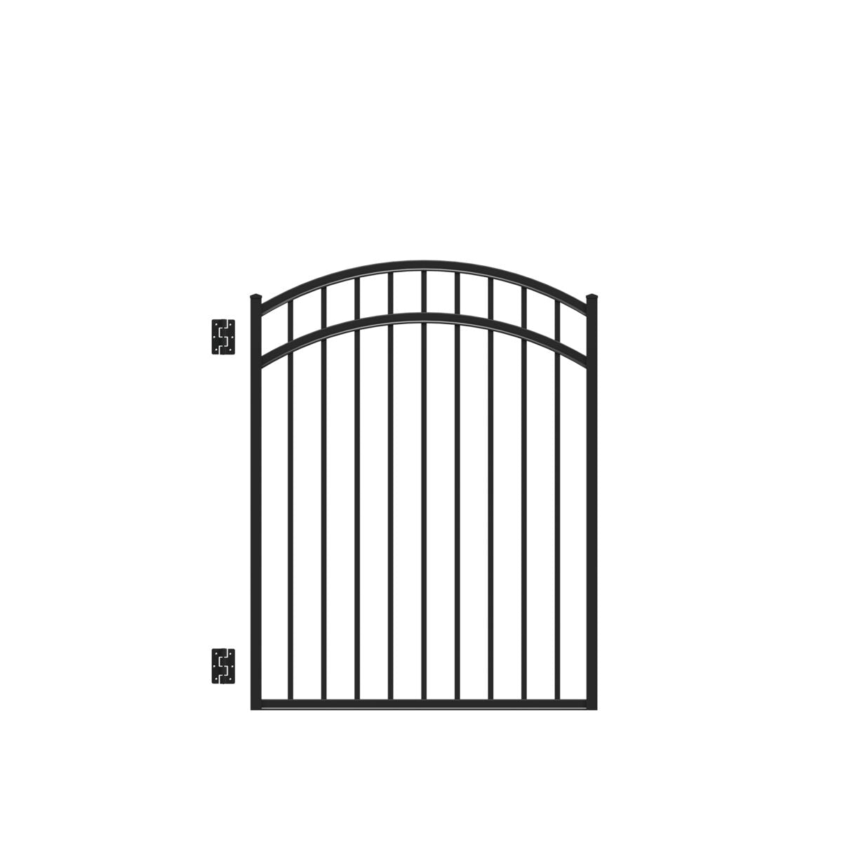 Granite Haven Series - Arched Gate - 4½' x 4'-Aluminum Fence Gates-ActiveYards-Black-FenceCenter