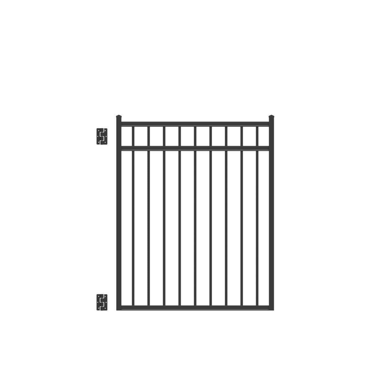 Granite Haven Series - Straight Gate - 4½' x 4'-Aluminum Fence Gates-ActiveYards-Black-FenceCenter