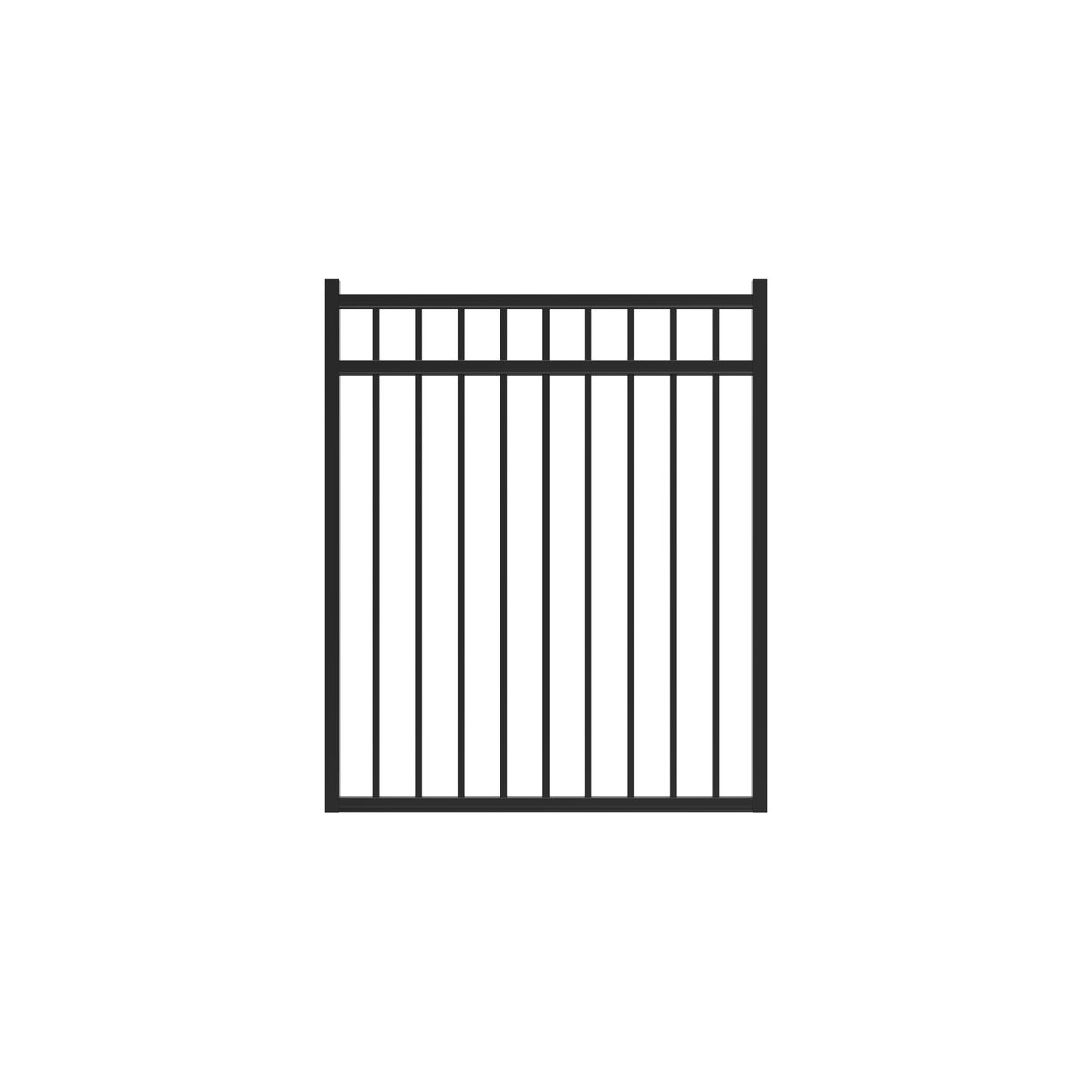 Granite Haven Series - Straight Gate - 4½' x 4'-Aluminum Fence Gates-ActiveYards-Black-FenceCenter