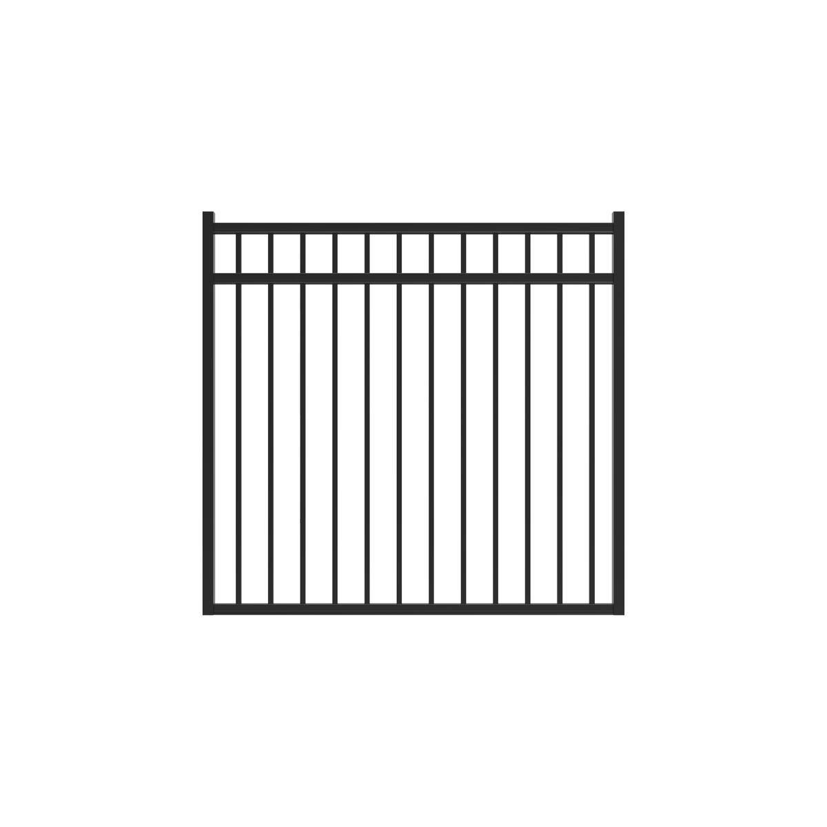 Granite Haven Series - Straight Gate - 4½' x 5'-Aluminum Fence Gates-ActiveYards-Black-FenceCenter