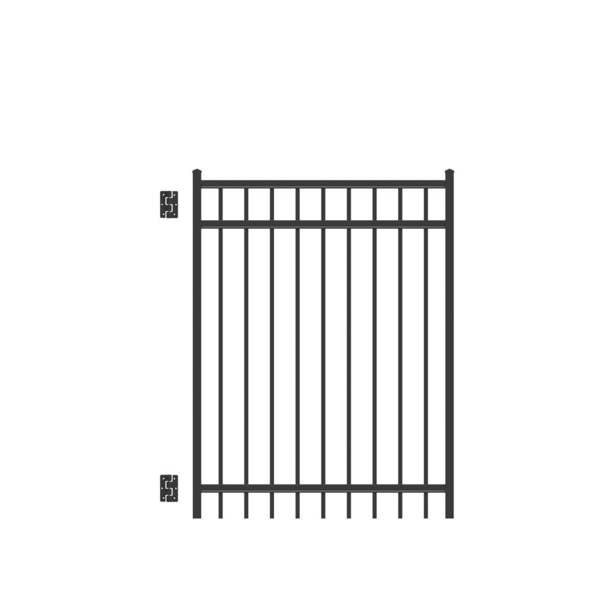 Granite Haven Series - Straight Gate - 5' x 4'-Aluminum Fence Gates-ActiveYards-Black-FenceCenter