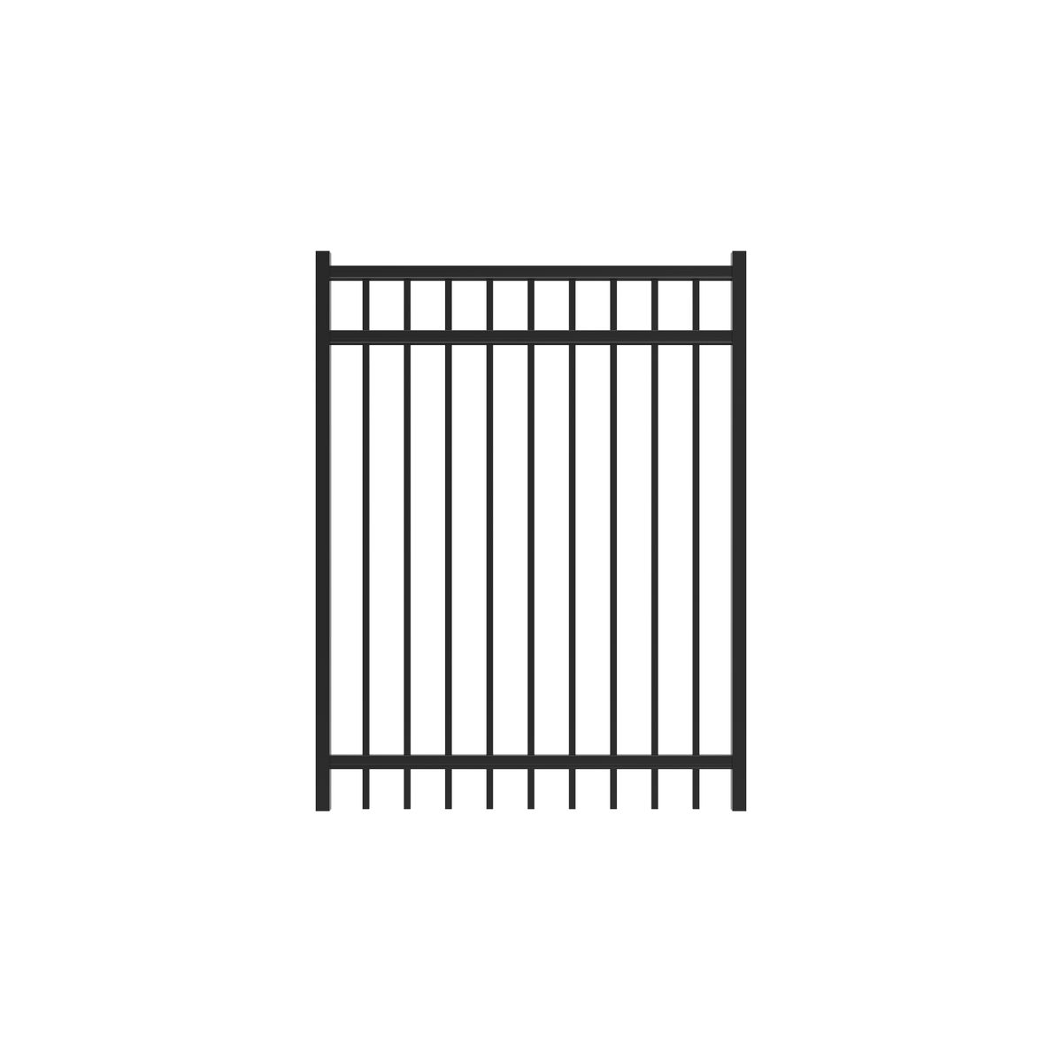 Granite Haven Series - Straight Gate - 5' x 4'-Aluminum Fence Gates-ActiveYards-Black-FenceCenter