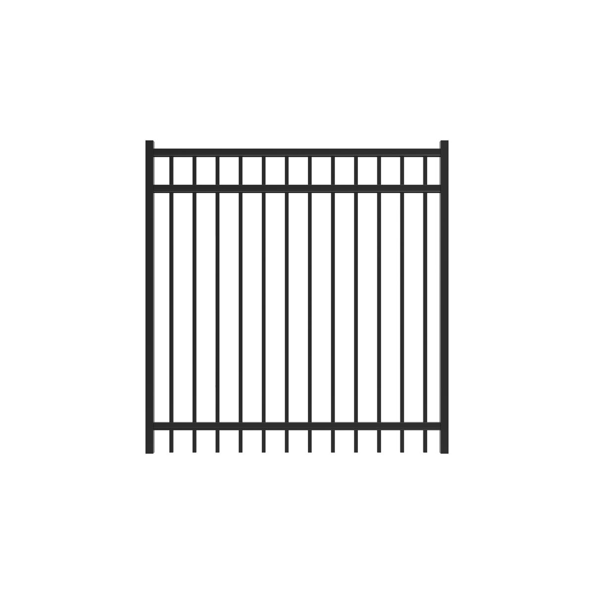 Granite Haven Series - Straight Gate - 5' x 5'-Aluminum Fence Gates-ActiveYards-Black-FenceCenter