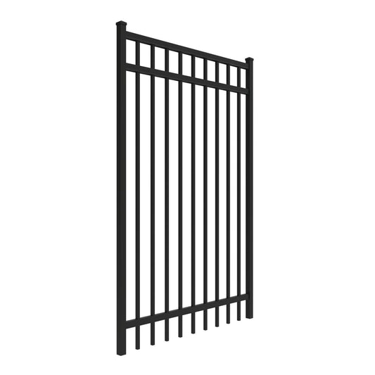 Granite Haven Series - Straight Gate - 6' x 4'-Aluminum Fence Gates-ActiveYards-Black-FenceCenter